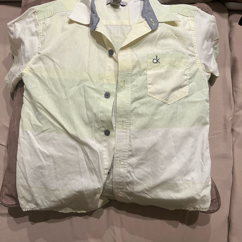 Calvin Klein Spring Shirt yellow Boy Size 8